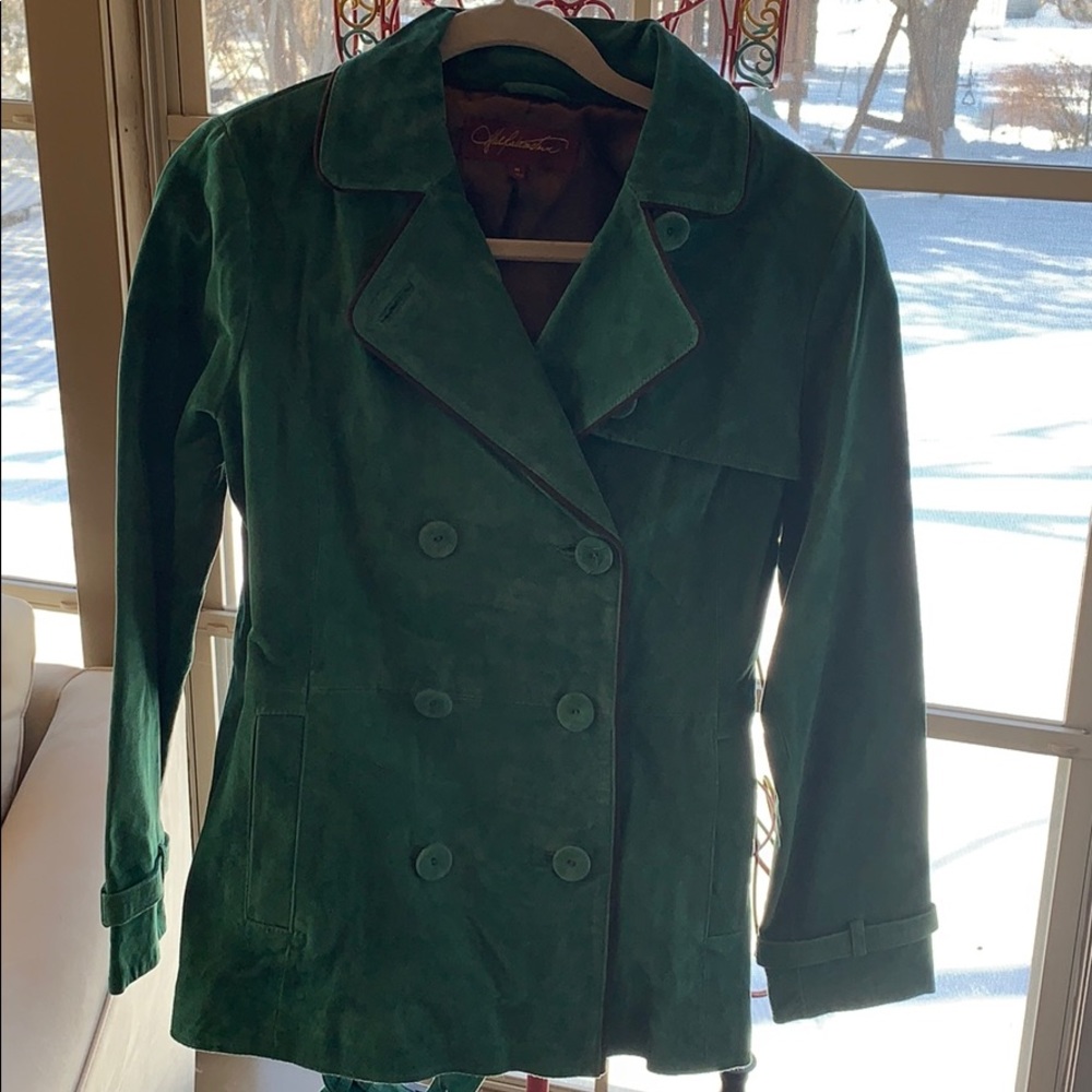 Hal Rubenstein genuine suede trench size M